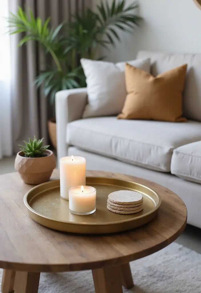 29 Living Room Coffee Table Decor Ideas That Look Polished - 8. Chic Decorative Trays