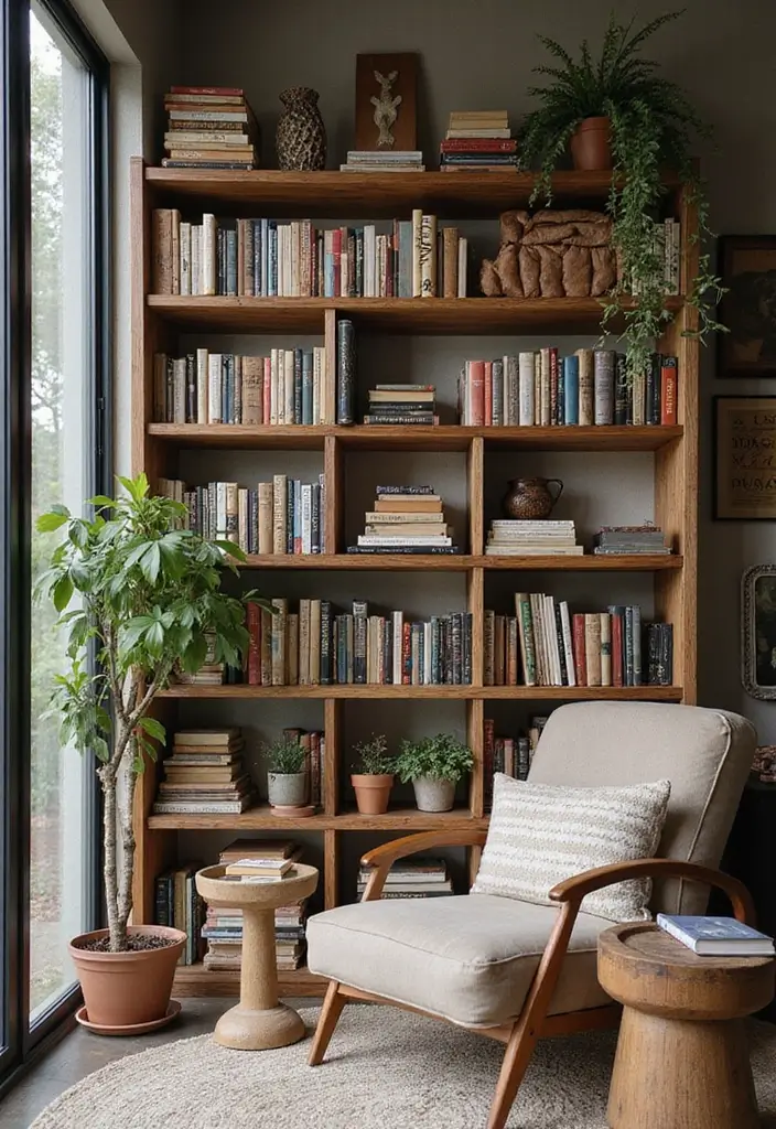 29 Living Room DIY Decor Ideas That Are Fun and Easy - 7. Recycled Book Shelves