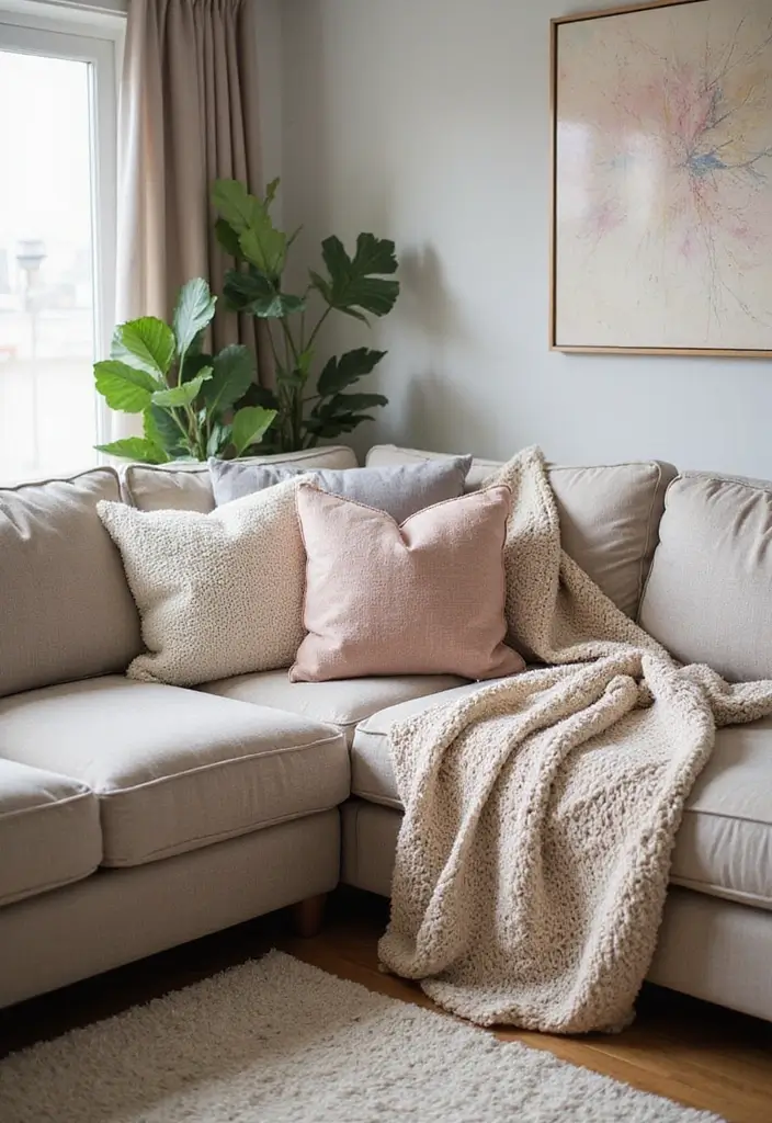 29 Medium Living Room Ideas That Feel Spacious and Balanced - 9. Incorporate Textured Fabrics