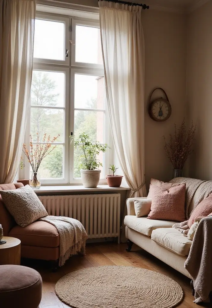 29 One Bedroom Apartment Decor Living Room Ideas That Save Space - 22. Creative Use of Textiles