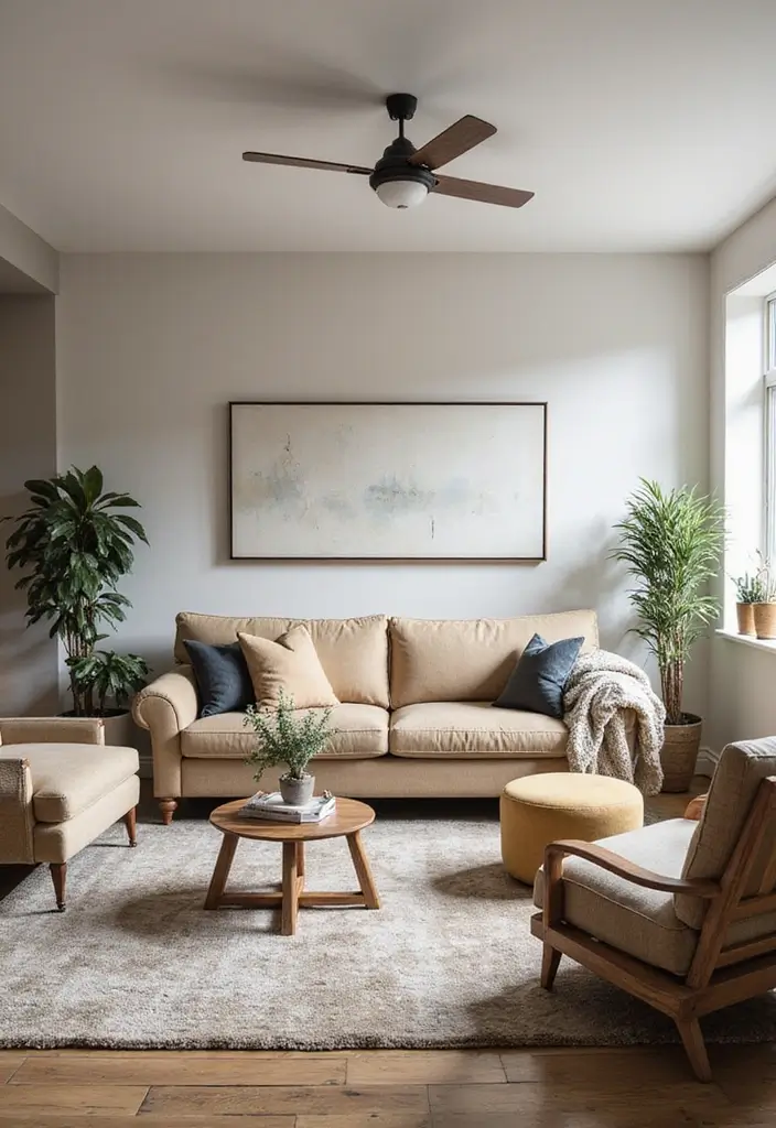 29 One Bedroom Apartment Decor Living Room Ideas That Save Space - 26. Artistic Furniture Arrangements