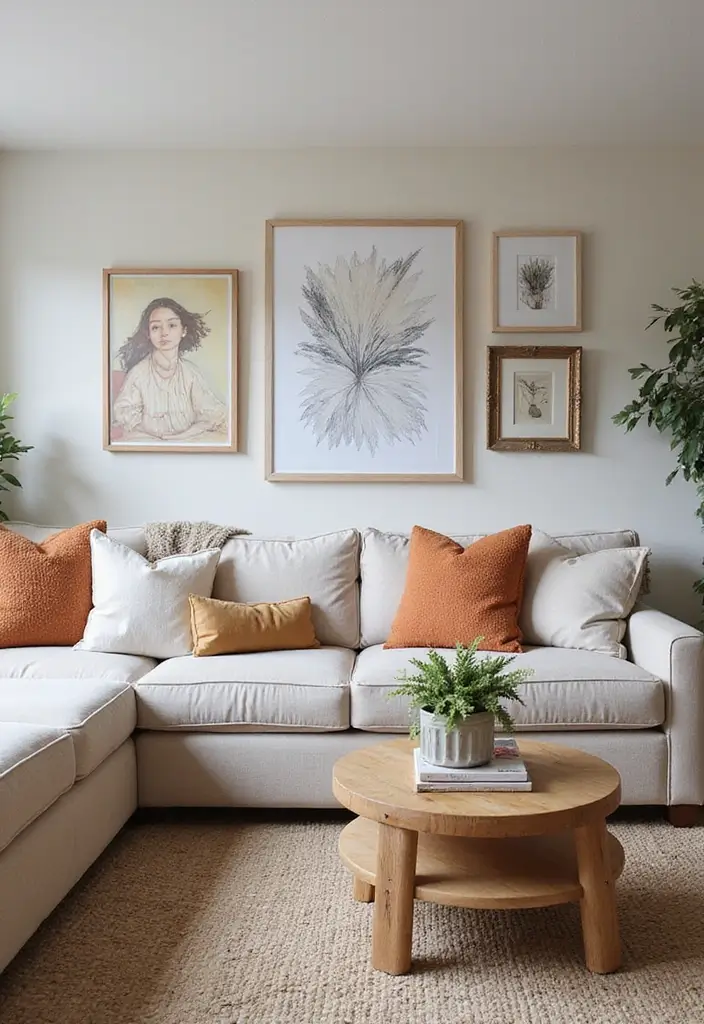 29 One Bedroom Apartment Decor Living Room Ideas That Save Space - 29. Personal Touches with DIY Decor