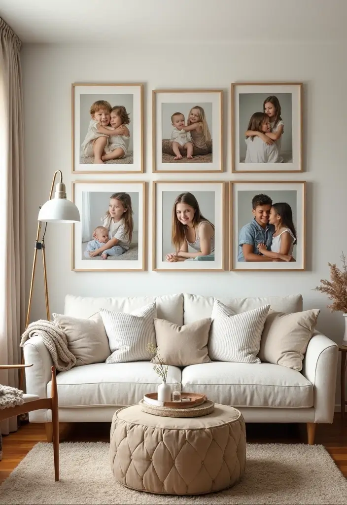 29 Photo Wall Ideas Living Room That Feel Personal and Artistic - 5. Seasonal Changes