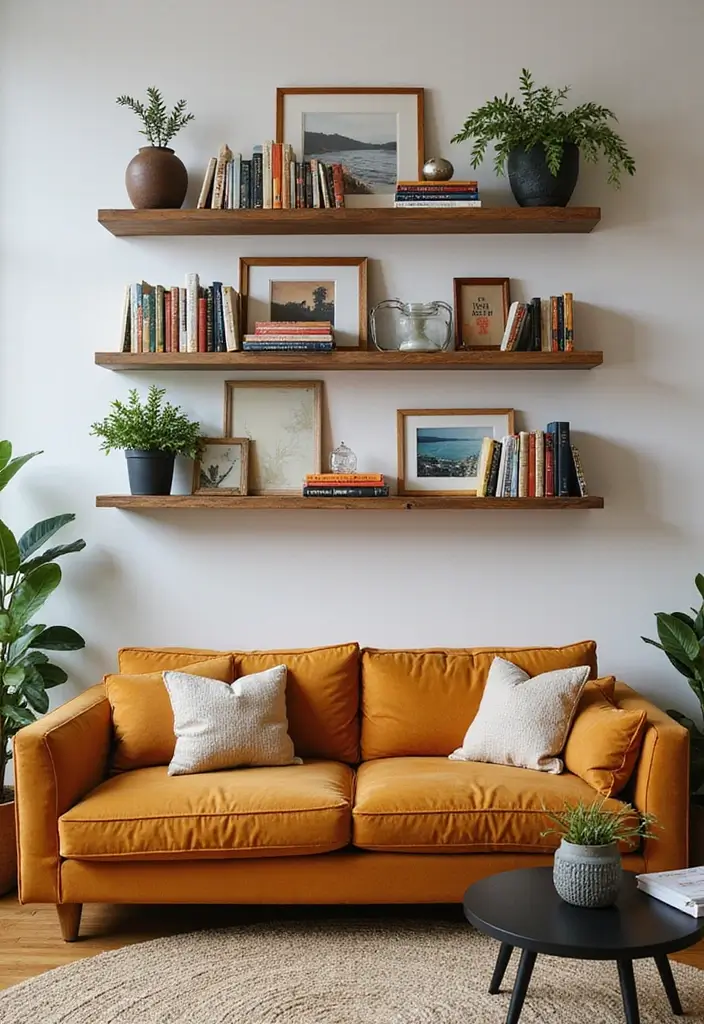 29 Shelves in Living Room Ideas That Add Function and Style - 6. Stylish Display of Books