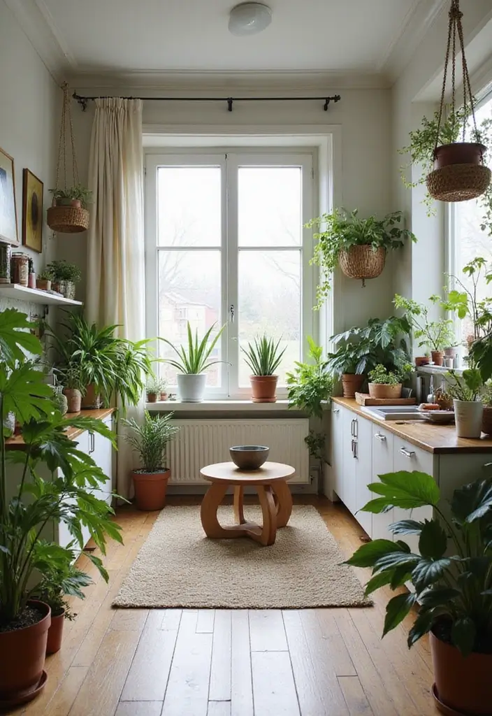 29 Small Open Concept Kitchen Living Room Ideas That Flow Beautifully - 18. Indoor Plants