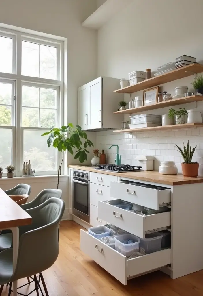 29 Small Open Concept Kitchen Living Room Ideas That Flow Beautifully - 24. Smart Organization Solutions