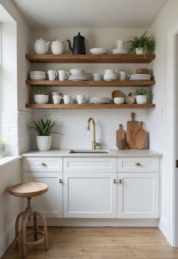 29 Small Open Concept Kitchen Living Room Ideas That Flow Beautifully - 3. Open Shelving