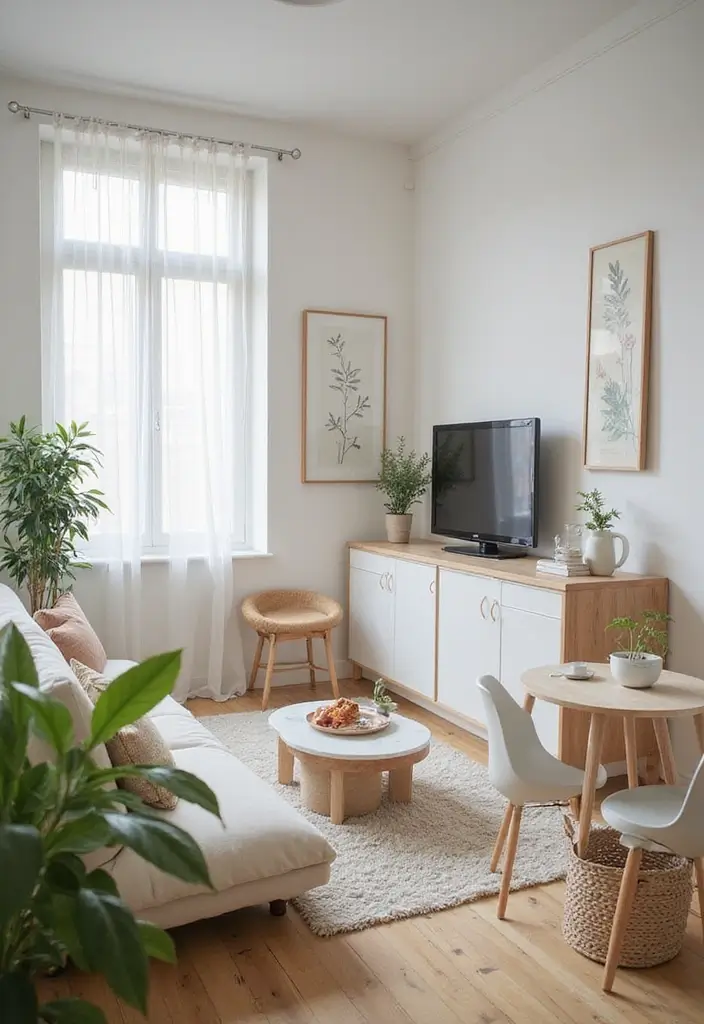 29 Small Open Concept Kitchen Living Room Ideas That Flow Beautifully - 7. Light and Airy Decor