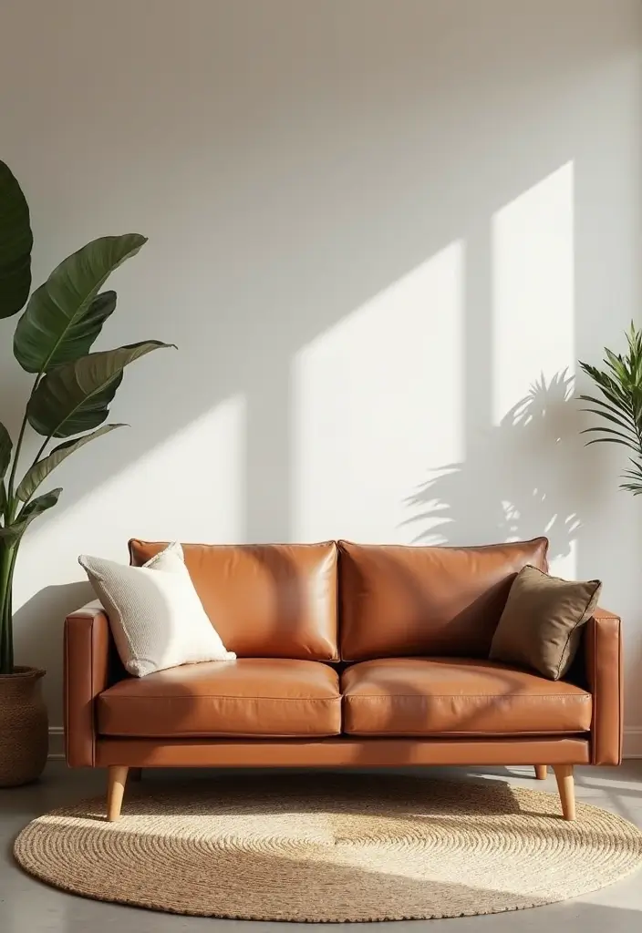 29 Sofas Ideas Living Room Modern Styles That Feel Cozy and Chic - 12. Eco-Chic Leather Alternatives