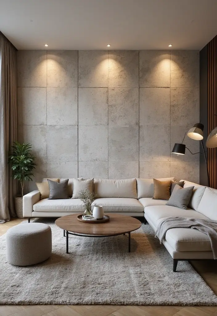 29 Wallpaper Living Room Accent Wall Ideas That Add Character - 19. Textured Wall Panels