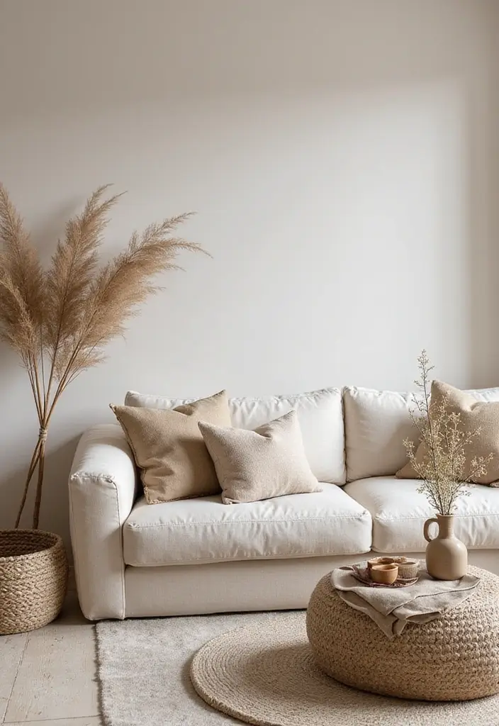 29 Wallpaper Living Room Accent Wall Ideas That Add Character - 26. Soft Neutrals