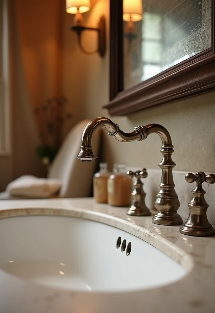 12 Brushed Nickel Bathroom Faucet Ideas for a Sustainable Home - 2. Vintage Elegance