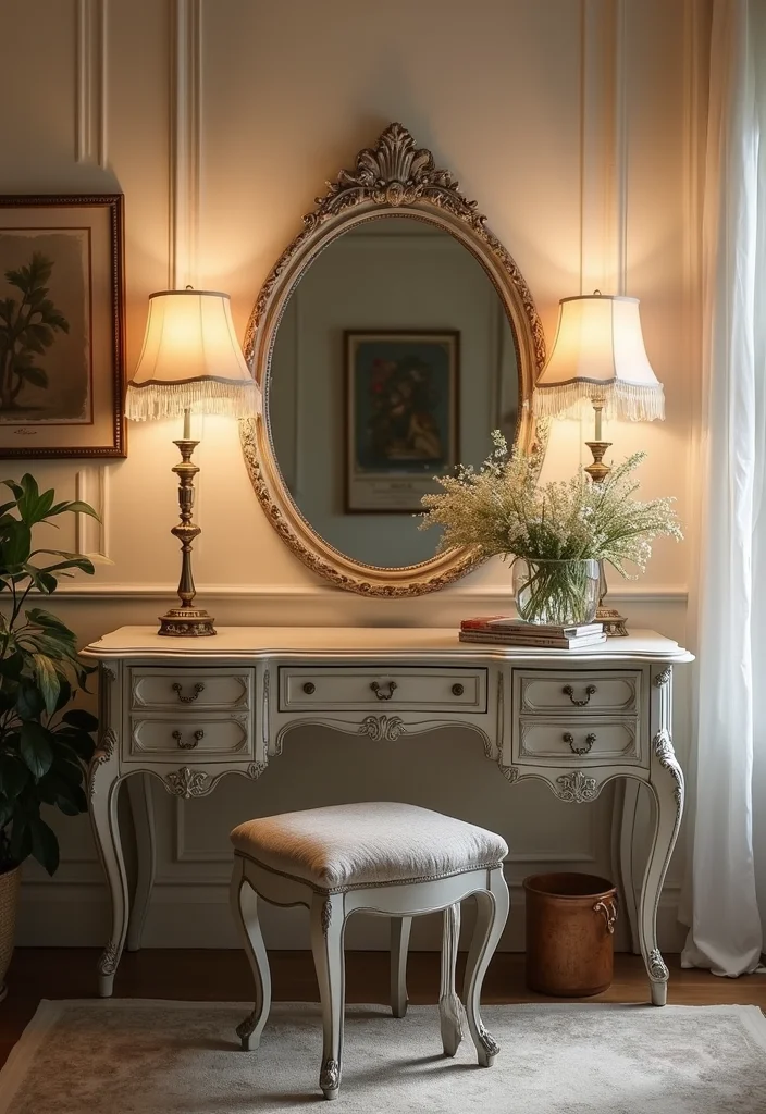 14 Antique Vanity Bathroom Ideas With Vintage Appeal - 5. Mirrored Antique Vanities