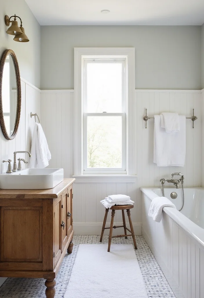 14 Bathroom Beadboard Ideas For Classic Cottage Style - 1. Classic White Beadboard