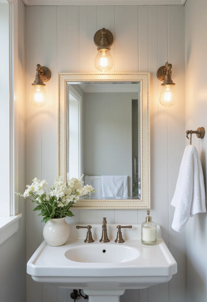 14 Bathroom Beadboard Ideas For Classic Cottage Style - 12. Beadboard Around Mirrors