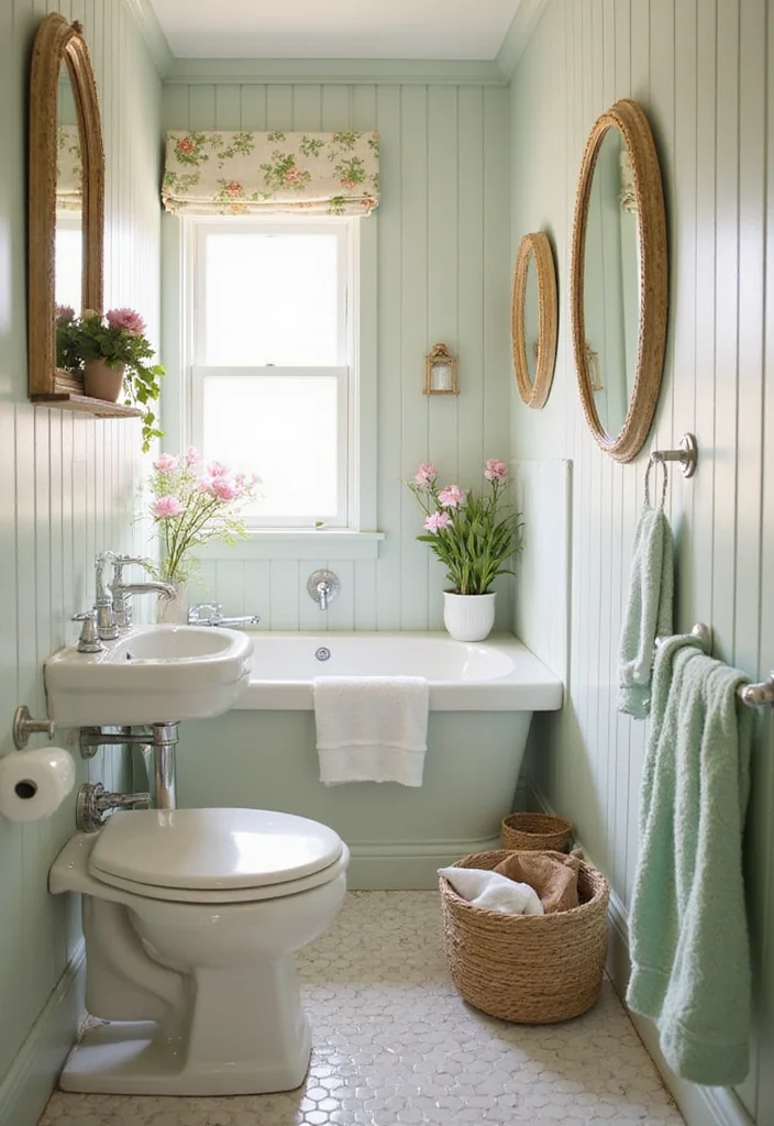 14 Bathroom Beadboard Ideas For Classic Cottage Style - 2. Soft Pastel Shades
