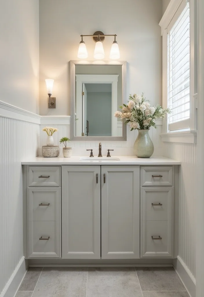 14 Bathroom Beadboard Ideas For Classic Cottage Style - 8. Beadboard Accents on Cabinetry