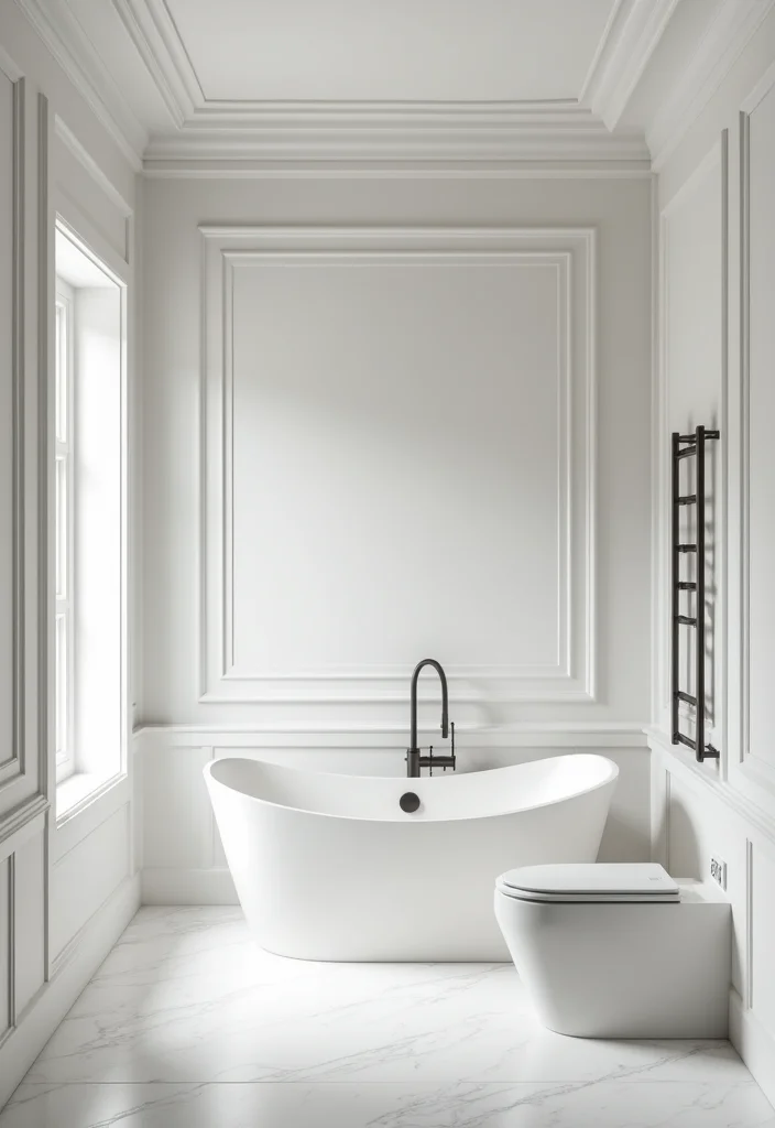 14 Bathroom Crown Molding Ideas For Elegant Detail - 11. Minimalist Crown Molding
