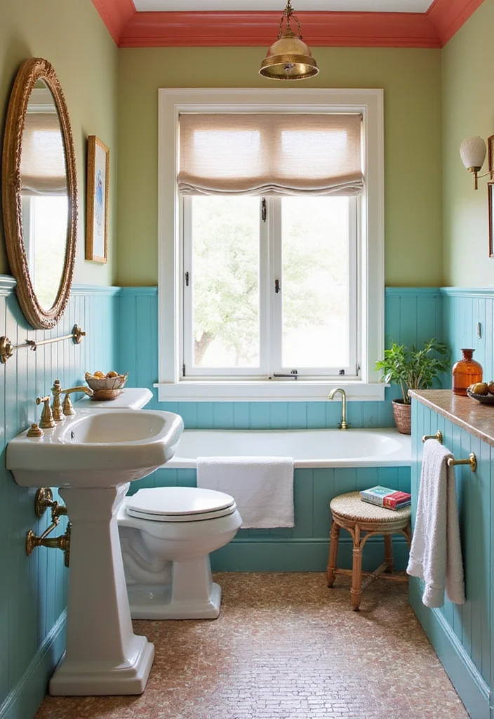 14 Bathroom Crown Molding Ideas For Elegant Detail - 14. Crown Molding with Color Accents