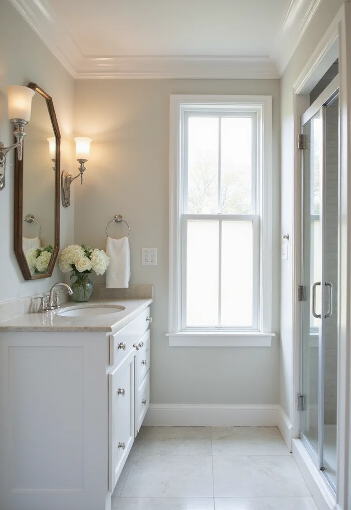 14 Bathroom Crown Molding Ideas For Elegant Detail - 8. Crown Molding with Built-in Shelves