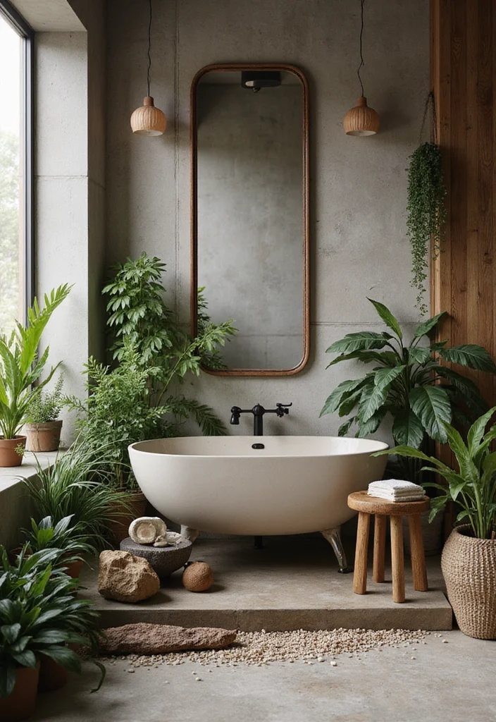 14 Bathroom Design Ideas Inspired By Montell Fish Aesthetic - 5. Nature-Inspired Decor