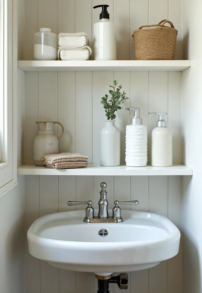 14 Bathroom Standing Shelf Ideas For Extra Storage - 11. Under-Sink Shelving
