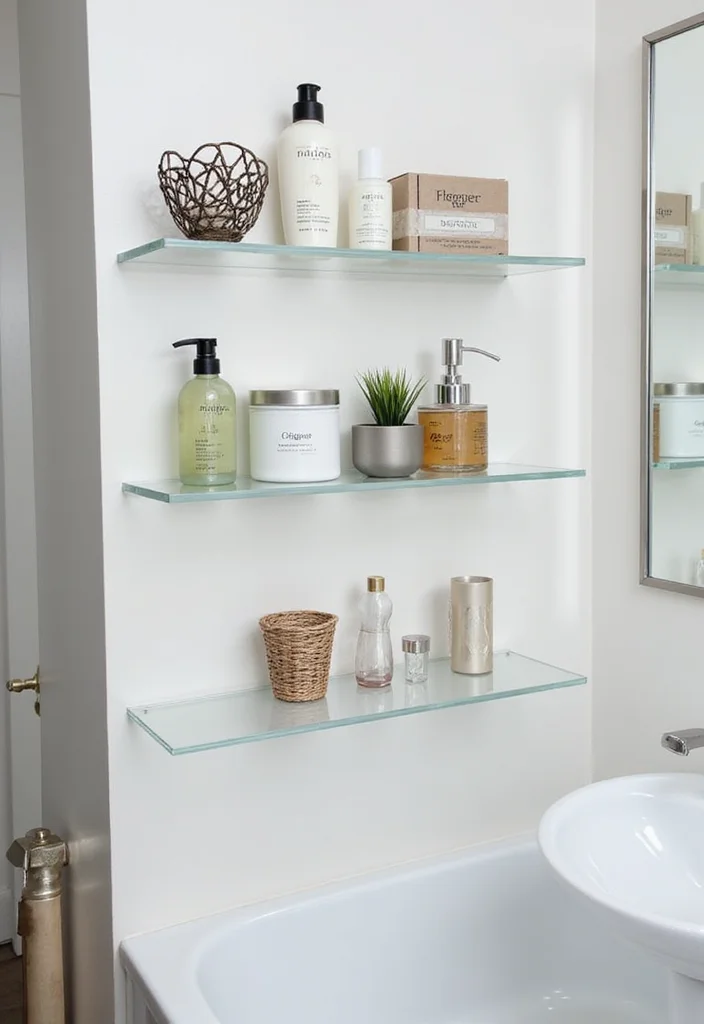14 Bathroom Standing Shelf Ideas For Extra Storage - 4. Clear Acrylic Shelves