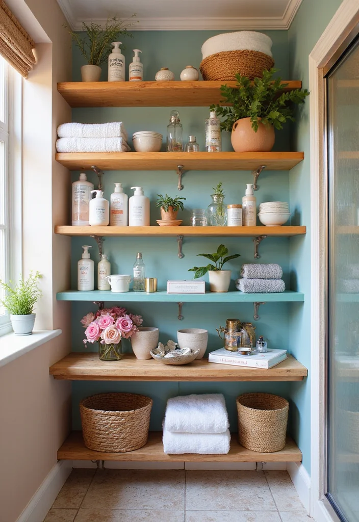 14 Bathroom Standing Shelf Ideas For Extra Storage - 5. Multi-Tiered Shelving