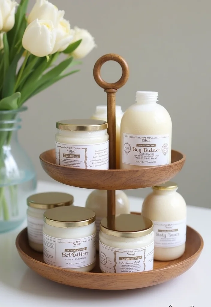 14 Bathroom Tiered Tray Decor Ideas For Cute Organisation - 12. Homemade Bath Products