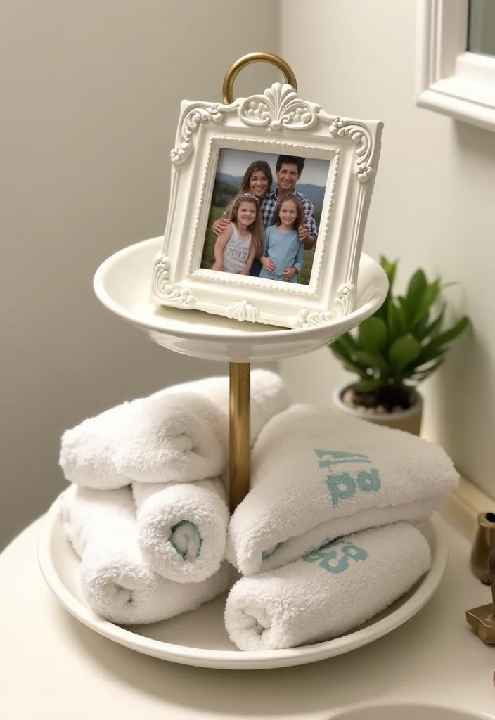 14 Bathroom Tiered Tray Decor Ideas For Cute Organisation - 8. Personalized Touches