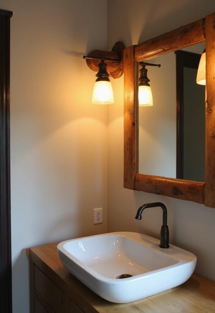 14 Bathroom Vanity Lighting Ideas That Brighten Your Space - 3. Bamboo or Wood Fixtures for a Natural Touch