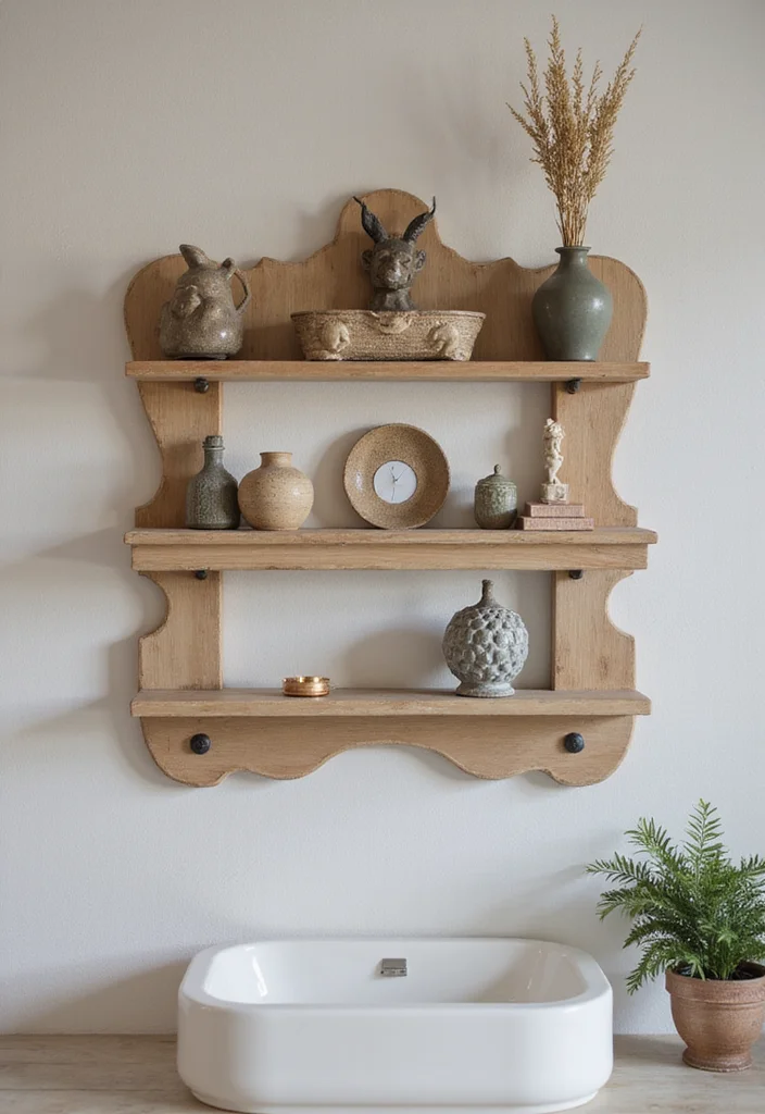 14 Bathroom Wall Shelf Decor Ideas That Add Charm - 9. Artistic Wall Shelves