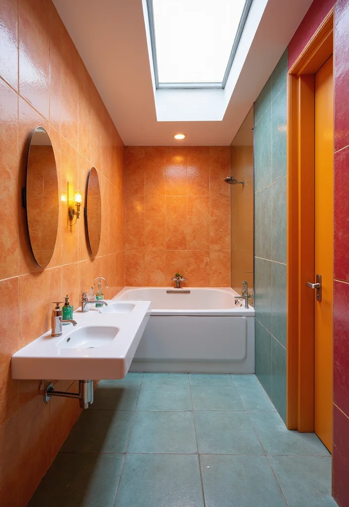 14 Bathroom With Skylight Ideas For Natural Light - 14. Balancing Light and Color