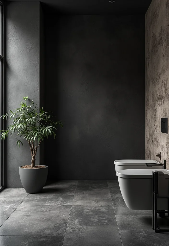 14 Black Bathroom Decor Ideas For Bold Style - 14. Black Accent Walls
