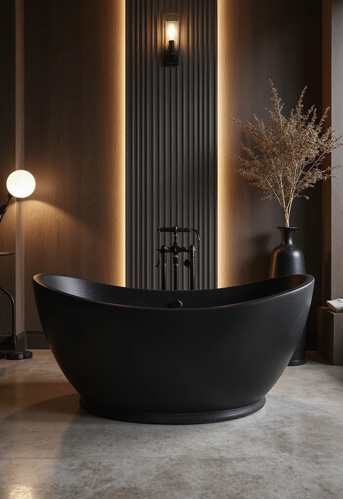 14 Black Bathroom Decor Ideas For Bold Style - 3. Luxurious Black Bathtubs