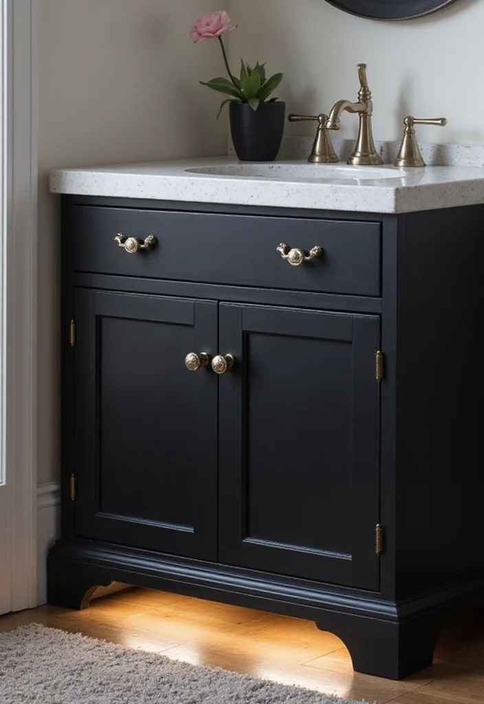 14 Black Bathroom Decor Ideas For Bold Style - 9. Black Vanities