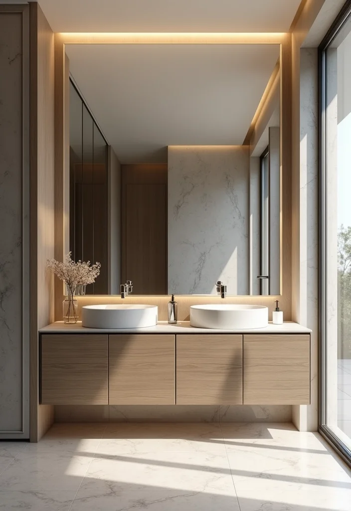 14 Combined Bathroom And Dressing Room Ideas - 2. Mirrored Magic