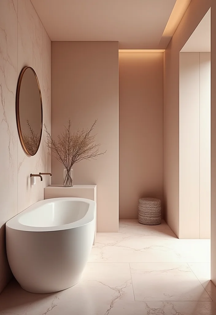 14 Combined Bathroom And Dressing Room Ideas - 5. Minimalist Color Palettes