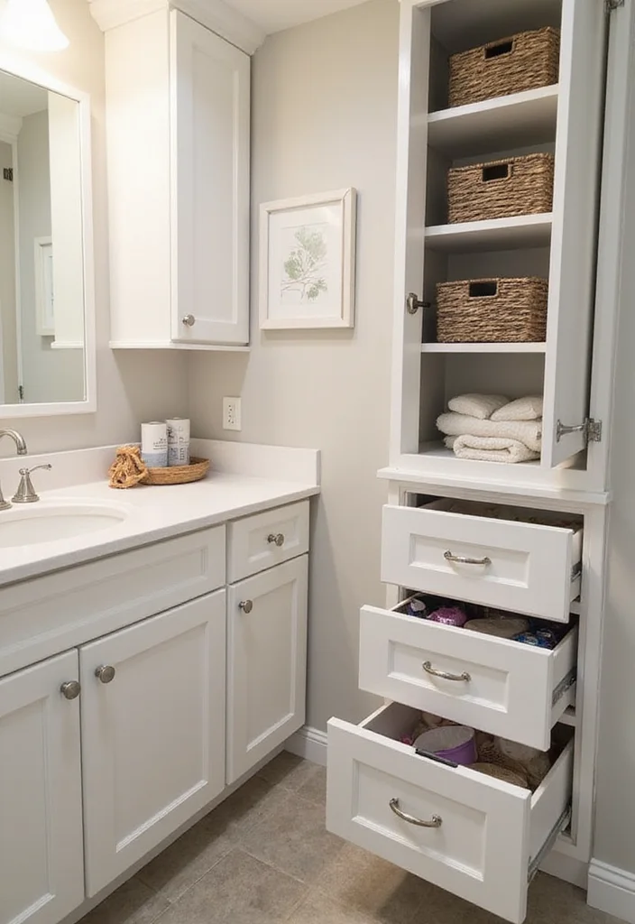 14 Combined Bathroom And Dressing Room Ideas - 6. Innovative Storage Solutions