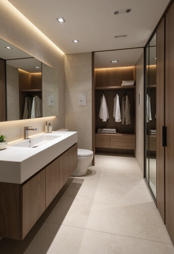 14 Combined Bathroom And Dressing Room Ideas - 8. Integrated Technology