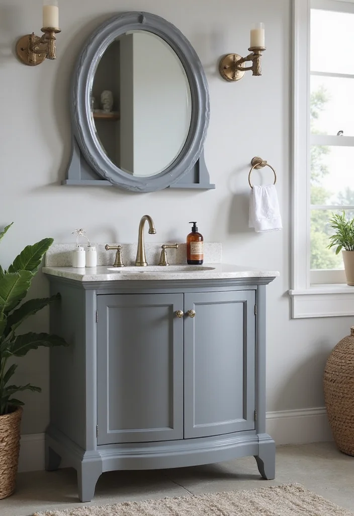14 Curved Bathroom Vanity Ideas With Soft Modern Lines - 14. Elegant Gray Tones
