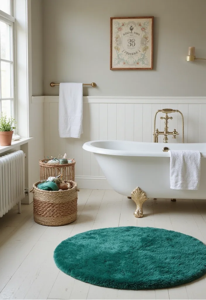 14 Emerald Green Bathroom Decor Ideas With Luxe Colour - 3. Eco-Friendly Emerald Bath Mats