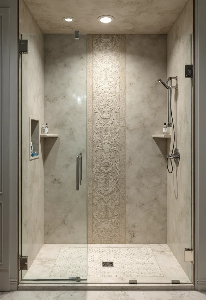 14 Glamour Bathroom Ideas With Sparkling Style - 12. Unique Shower Designs