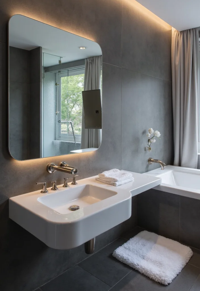 14 Glamour Bathroom Ideas With Sparkling Style - 13. Smart Technology Integration