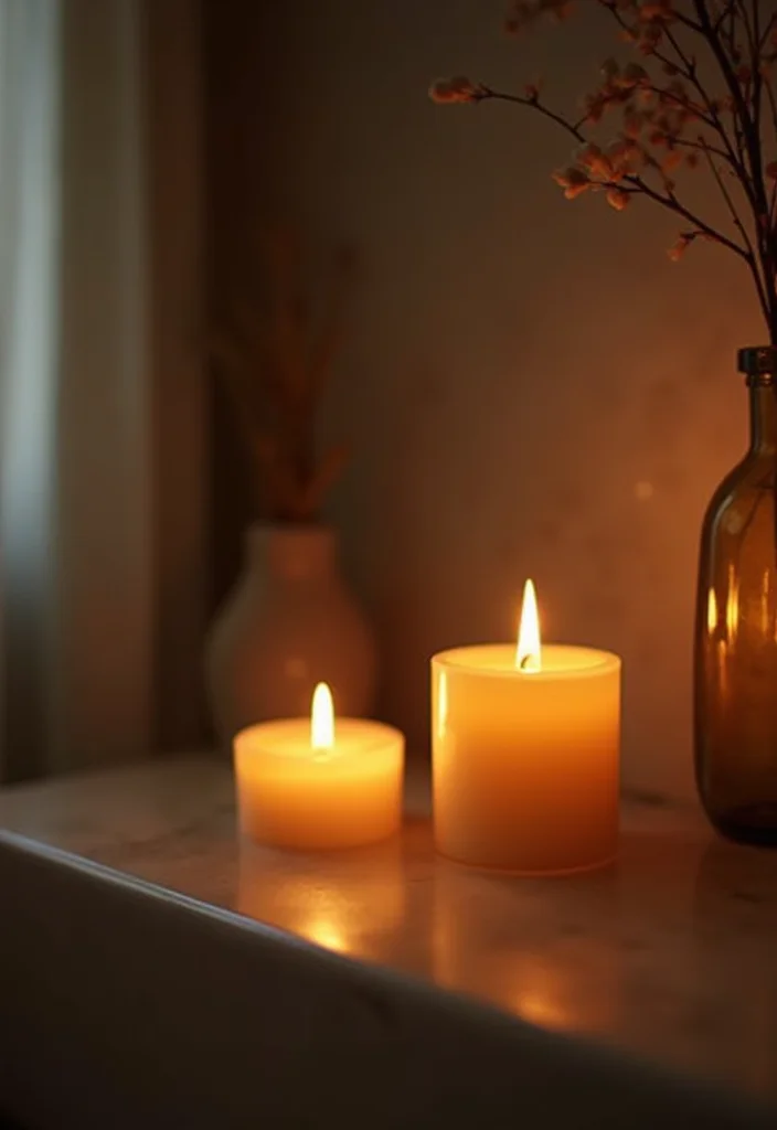 14 LED Bathroom Ideas For A Modern Glow - 11. LED Candle Alternatives