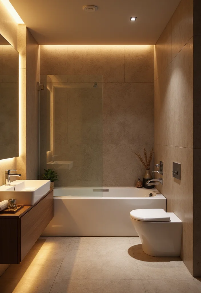 14 LED Bathroom Ideas For A Modern Glow - 13. Ambient LED Lighting for Relaxation