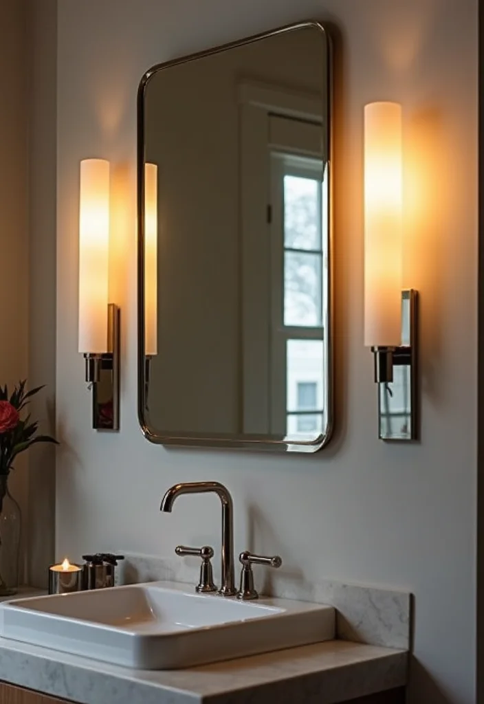 14 LED Bathroom Ideas For A Modern Glow - 4. Wall Sconces for Soft Lighting