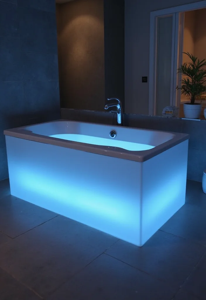 14 LED Bathroom Ideas For A Modern Glow - 7. LED Bathtub Lighting