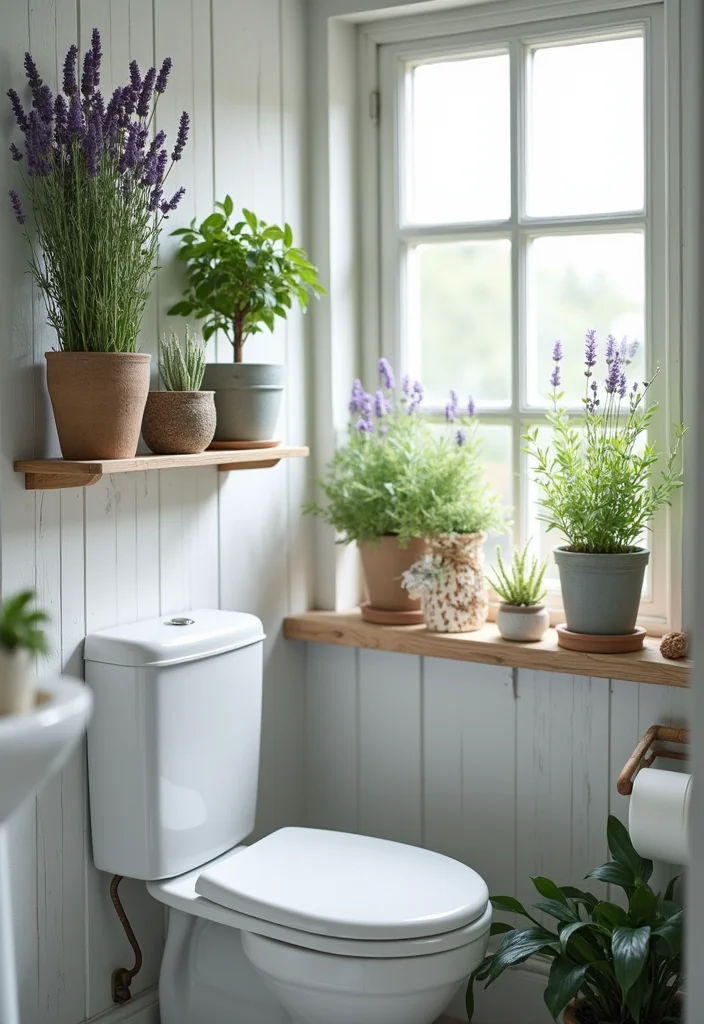 14 Lavender Bathroom Decor Ideas With Calm Vibes - 5. Aromatic Lavender Plants