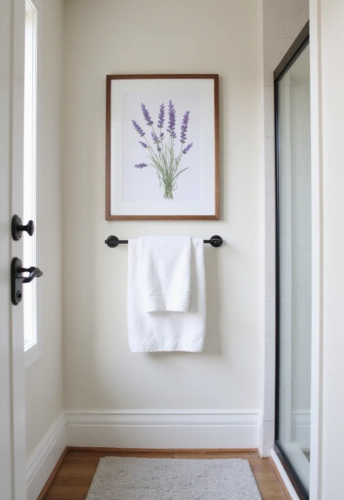 14 Lavender Bathroom Decor Ideas With Calm Vibes - 6. Lavender Artwork